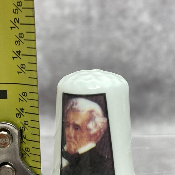 Andrew Jackson Commemorative Thimble Fine China Gold Trim Finsbury England - Picture 8 of 8